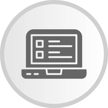 Laptop Gri Çember Simgesi