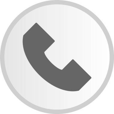 Telefon Kabartma Çemberi Gri Simgesi
