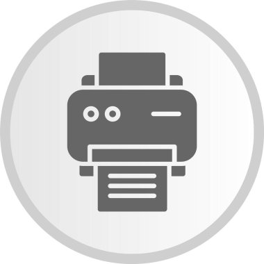 Yazıcı Kabartması Gri Çember Simgesi