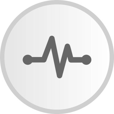 Kardiyogram Gri Çember Simgesi