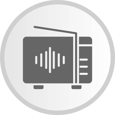 Radyo Kabartma Çemberi Gri Simgesi