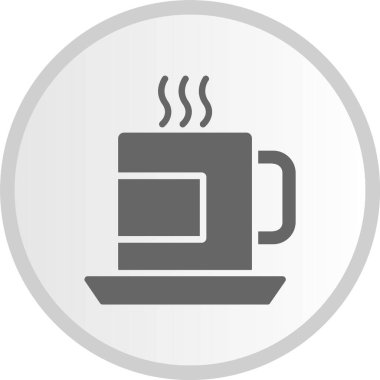 Çay fincanı İşaret Çemberi Gri Simgesi