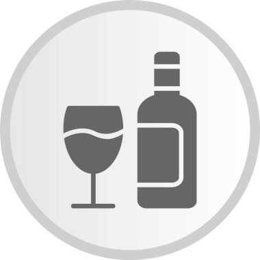 Şarap Kabartma Çemberi Gri Simgesi