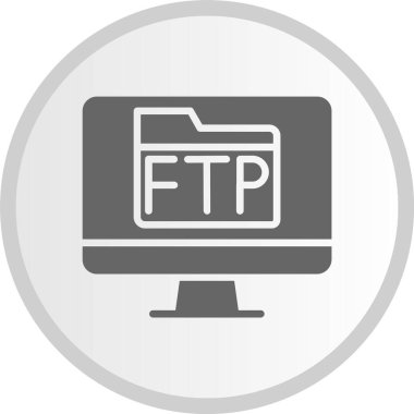 Ftp Kabartma Çemberi Gri Simgesi