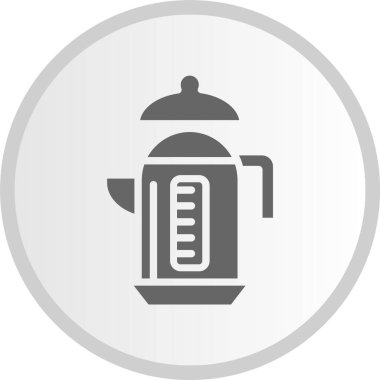 Çaydanlık Kabartma Çemberi Gri Simgesi