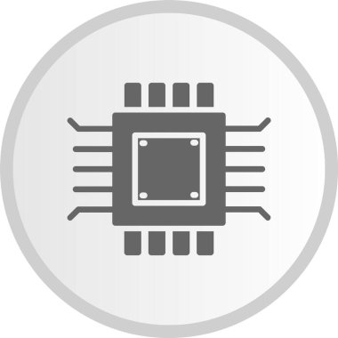 Mikroçip Kabartma Çember Gri Simge