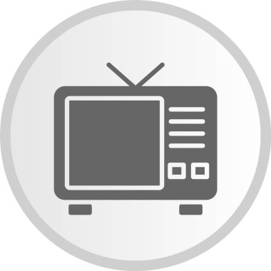 Tv Kabartma Çemberi Gri Simgesi