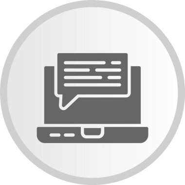 İleti Kabartması Gri Çember Simgesi