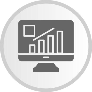 Büyüme Vektörü Kabartması Gri Çember Simgesi