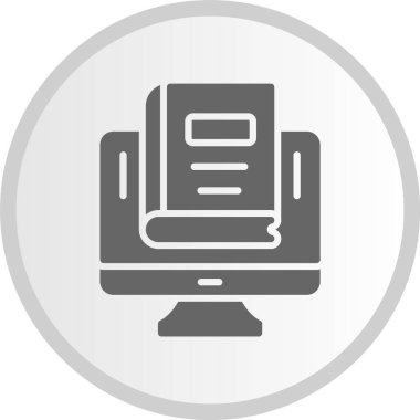 E Vektör Kabartma Çemberi Gri Simgesi Öğreniliyor