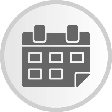 Takvim Gri Çember Simgesi