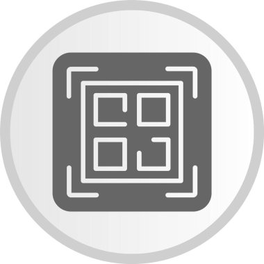Qr Kod Gri Çember Simgesi