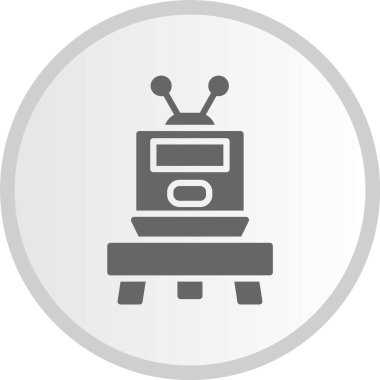 İniş Kabartması Gri Çember Simgesi