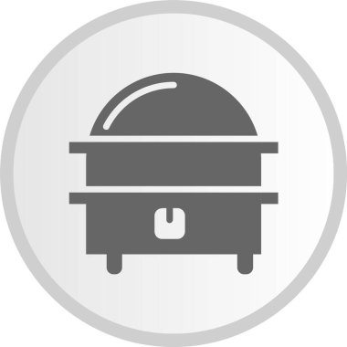 Buharlı Kabartma Çember Gri Simge