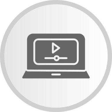 Video Kabartma Çemberi Gri Simgesi