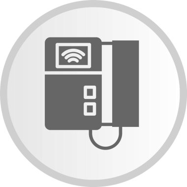 Video Kapısı Telefon Kabartması Gri Çember Simgesi
