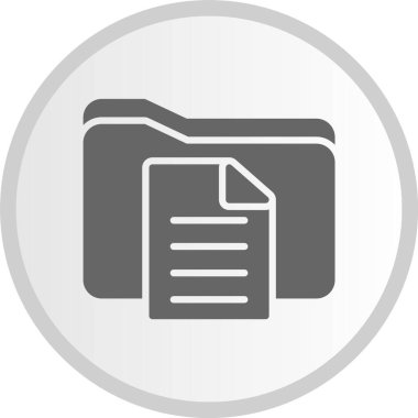 Dosya Dizini Kabartma Çemberi Gri Simgesi