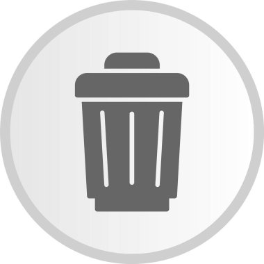 Çöp Kabartma Çemberi Gri Simgesi