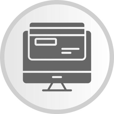 Çevrimiçi Ödeme Gri Çember Simgesi