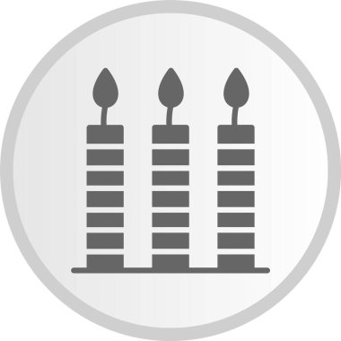 Doğum günü mumları Gri Çember Simgesi