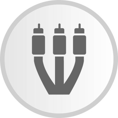 Kablolar Gri Çember Simgesi