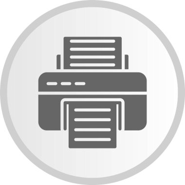 Yazıcı Kabartması Gri Çember Simgesi