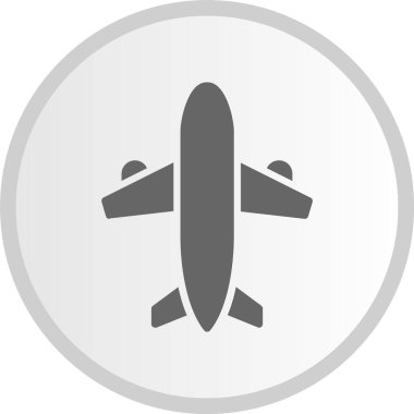 Uçak Gri Çember Simgesi