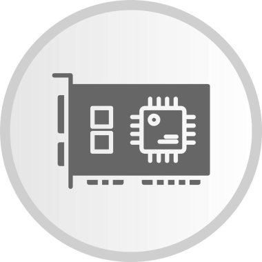 Ağ Arayüzü Kartı Gri Çember Simgesi