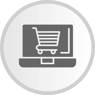 Çevrimiçi Alışveriş Çemberi Gri Simgesi
