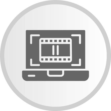 Video Kabartma Çemberi Gri Simgesi