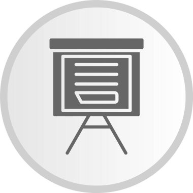 Tebeşir Tahtası Kabartma Çemberi Gri Simgesi