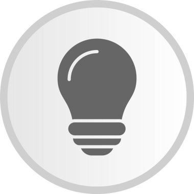 Ampul Kabartma Çemberi Gri Simge