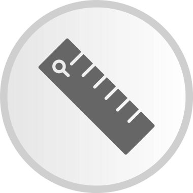 Cetvel Gri Çember Simgesi