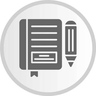 Not Defteri Gri Çember Simgesi