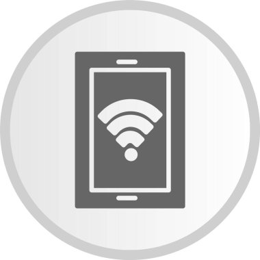 Wifi Kabartma Çemberi Gri Simge