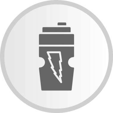 Enerji İçeceği Kabartması Gri Çember Simgesi