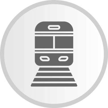 Tren Kabartma Çemberi Gri Simgesi