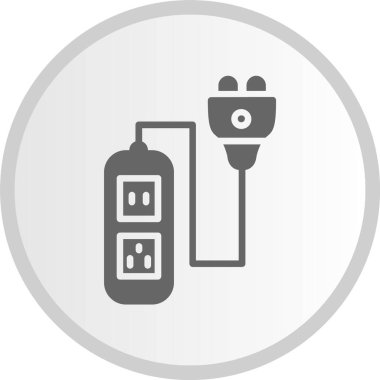 Güç Soyunma Kabartması Gri Çember Simgesi