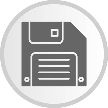 Disket Kabartma Çemberi Gri Simge