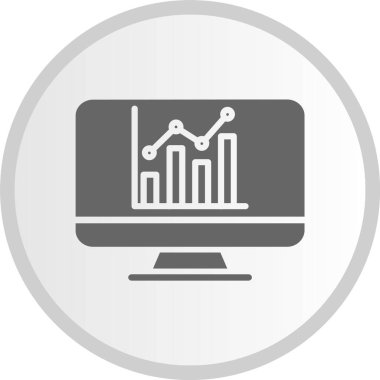 Veri Analitiği Kabartma Çemberi Gri Simgesi