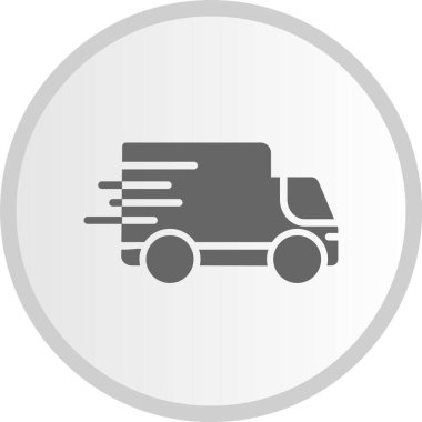 Hızlı Teslimat Sembol Gri Çember Simgesi