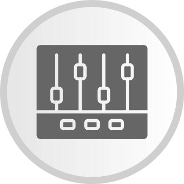 Kontrol Paneli Kabartma Çemberi Gri Simgesi