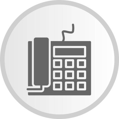 Telefon Kabartması Gri Çember Simgesi