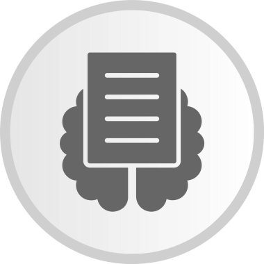 Zeka Kabartması Gri Çember Simgesi