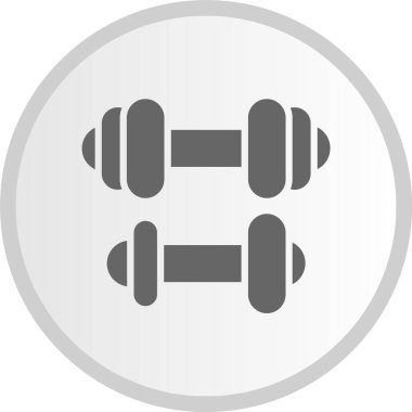 Dumbell Kabartma Çemberi Gri Simgesi