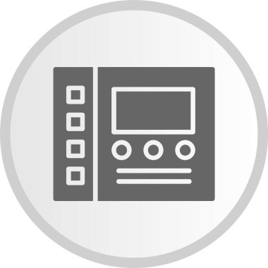 Kontrol Paneli Kabartma Çemberi Gri Simgesi