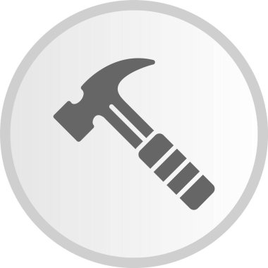 Çekiç Kabartma Çemberi Gri Simgesi