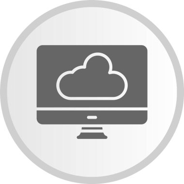 Bulut Kabartma Çemberi Gri Simgesi