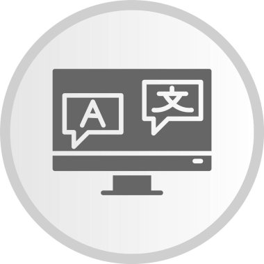 Çevirmen Gri Çember Simgesi