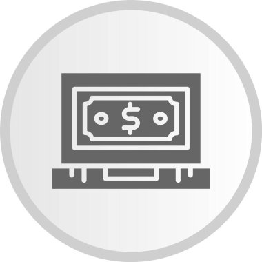 Dolar İşareti Çember Gri Simge